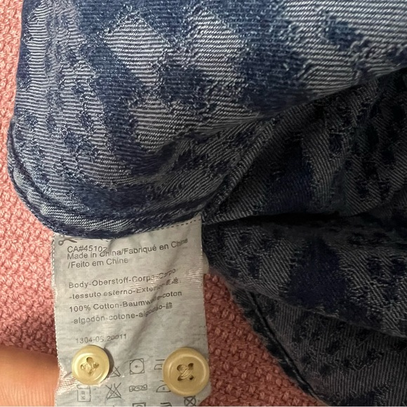SCOTCH & SODA Men Blue Patterned Denim Button Long Sleeve Top Size M - Picture 7 of 7